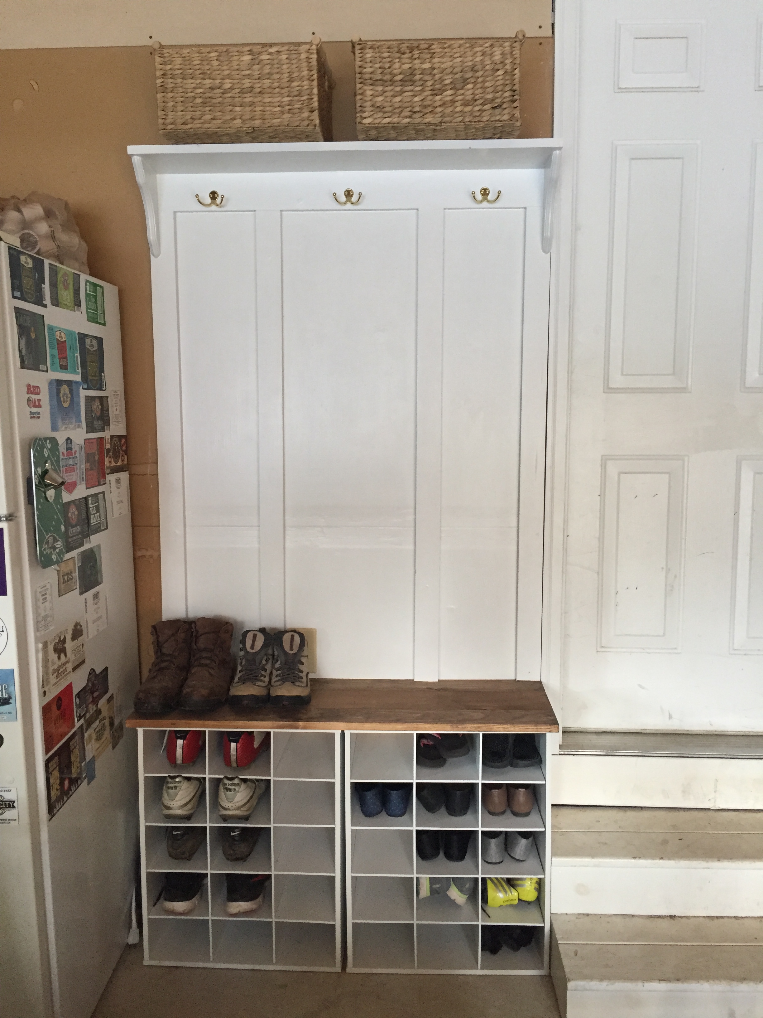 target shoe racks for closets on Garage Makeover Mudroom Entrance The Craft Crib